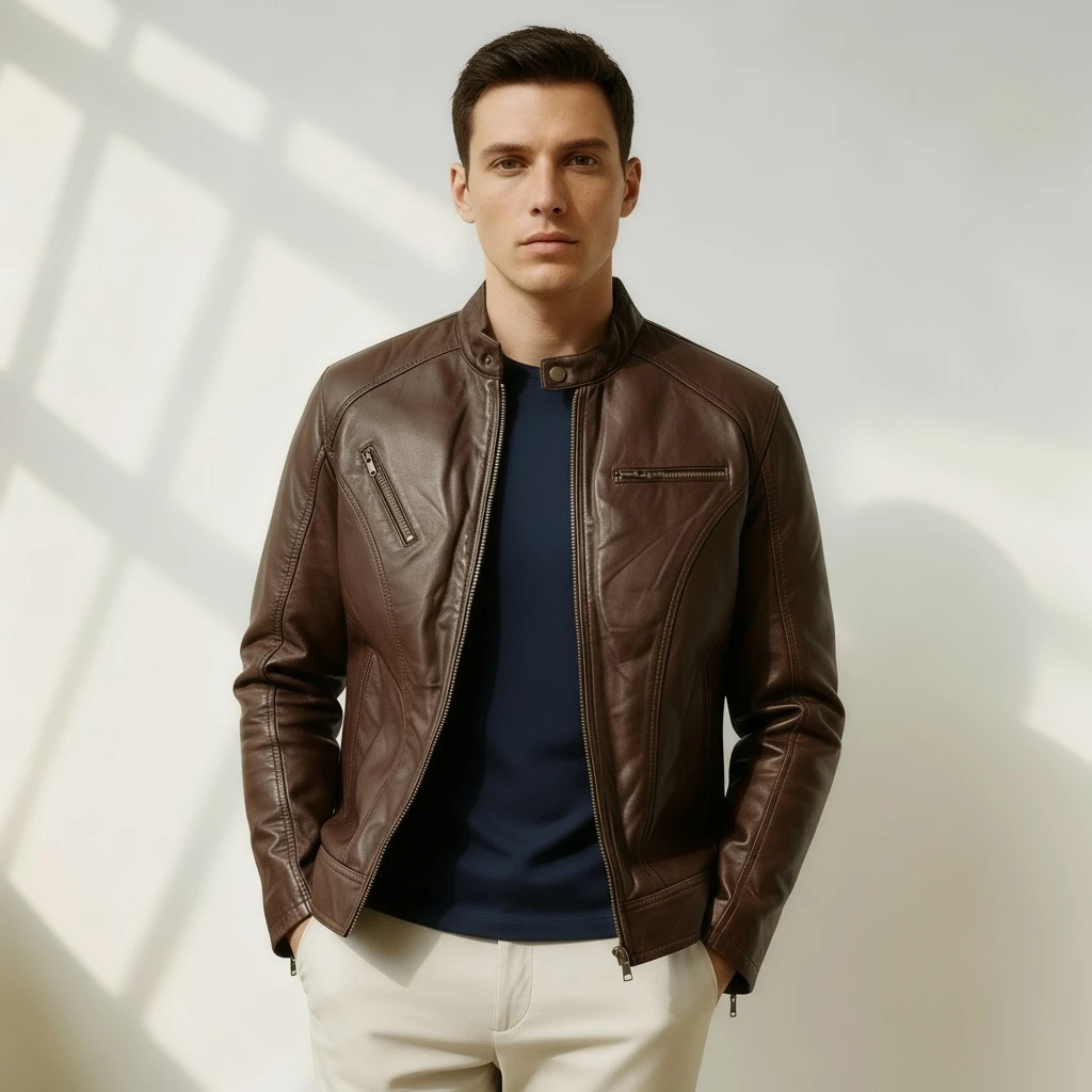 ARZO “Classic Rogue” Brown Leather Jacket