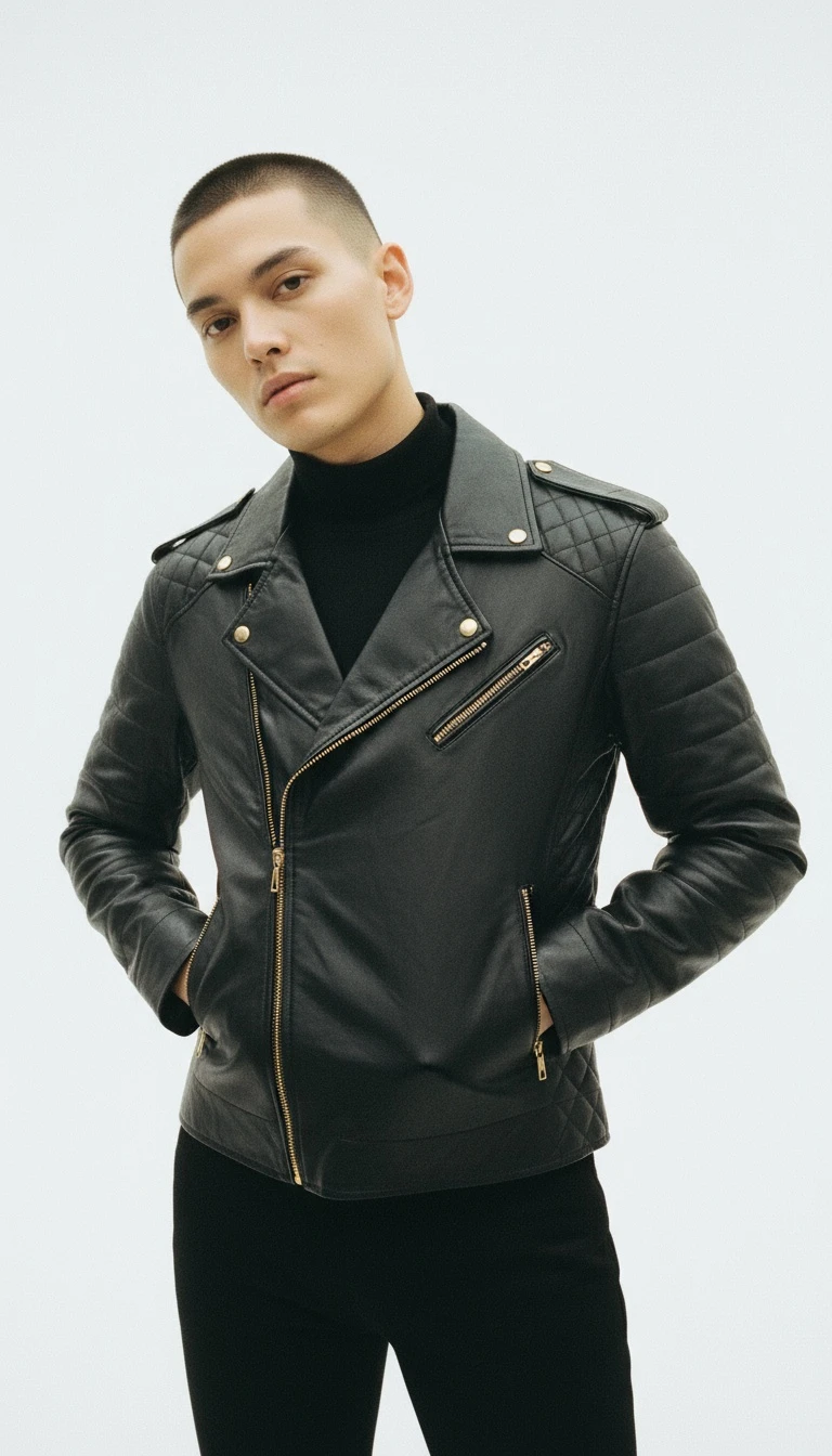 ARZO “Rebel Luxe” Genuine Leather Jacket